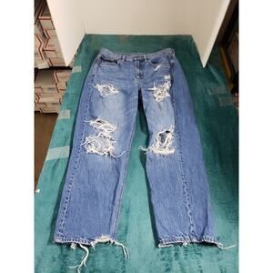 American Eagle Jeans Size 6 Short Womens Blue Stretch Pants Mid Rise Boyfriend